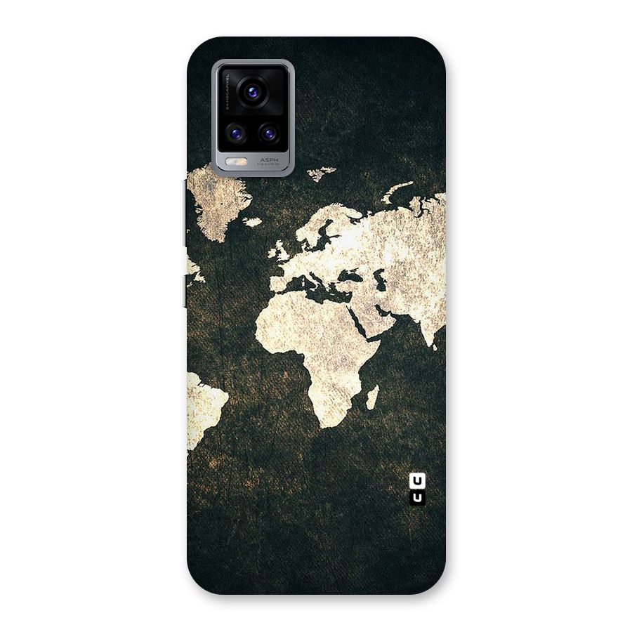 Green Gold Map Design Back Case for Vivo V20