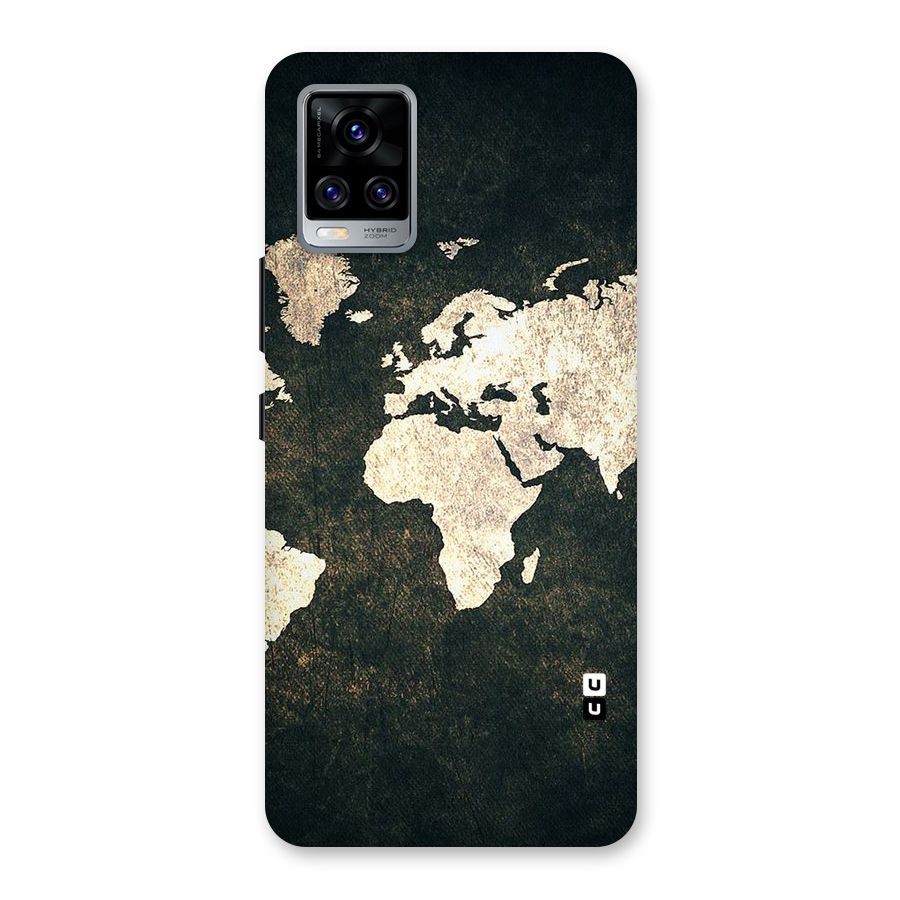 Green Gold Map Design Back Case for Vivo V20 Pro