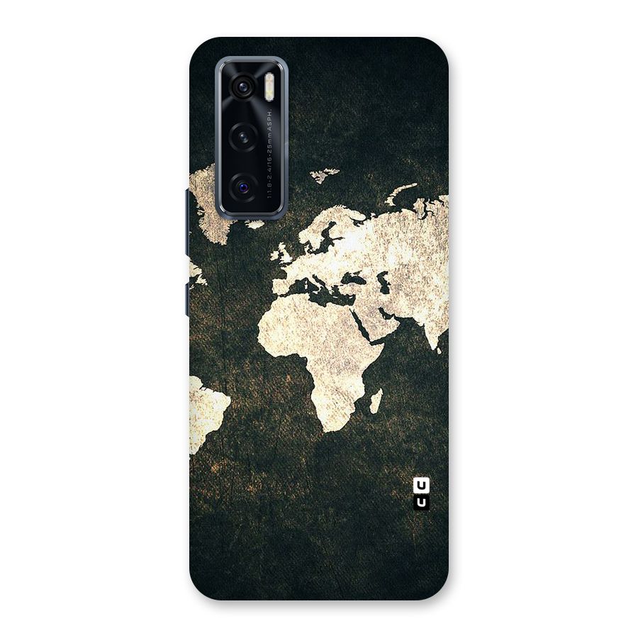 Green Gold Map Design Back Case for Vivo V20 SE