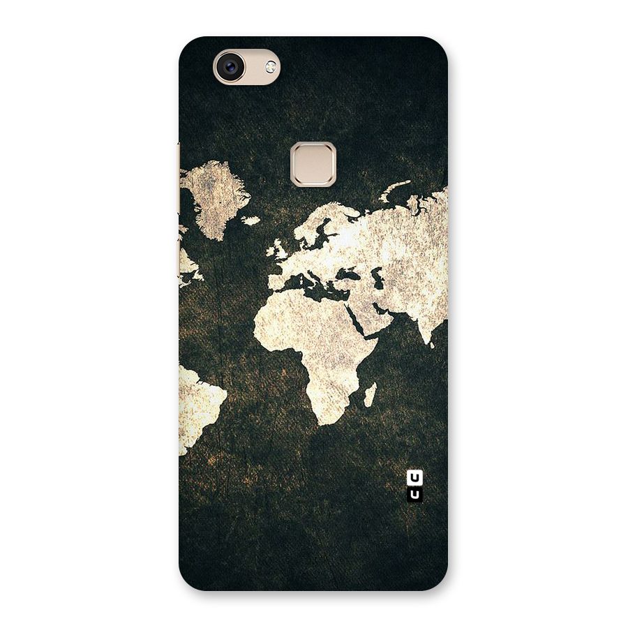 Green Gold Map Design Back Case for Vivo V7