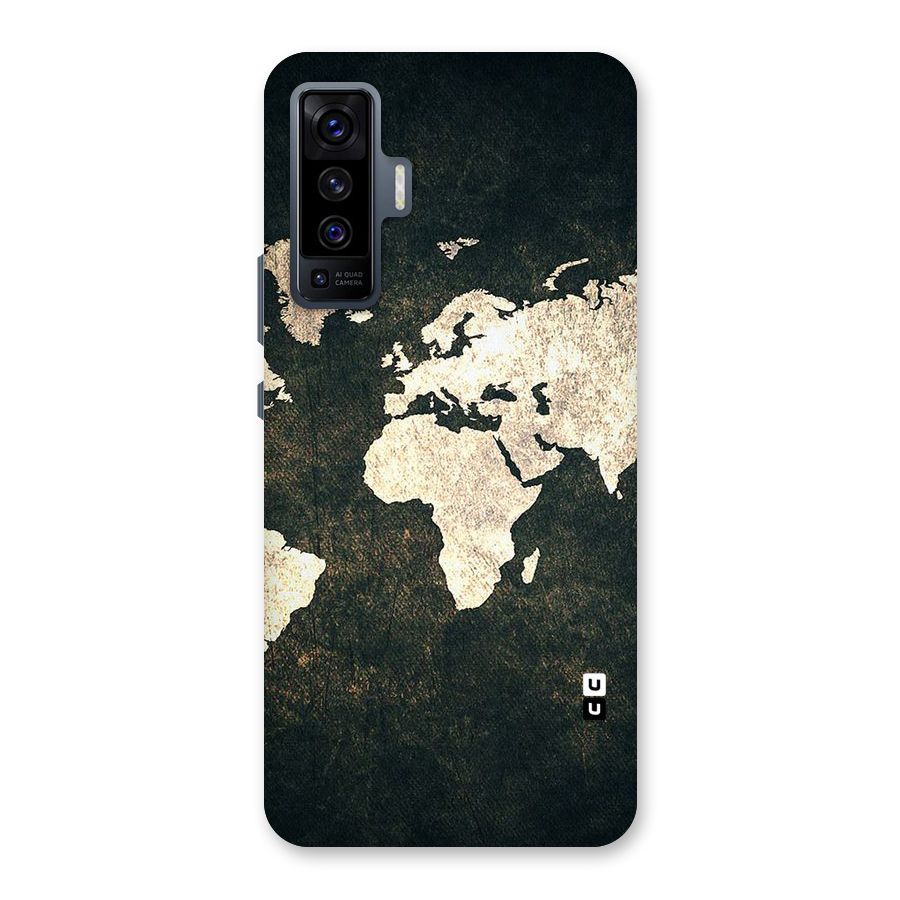 Green Gold Map Design Back Case for Vivo X50