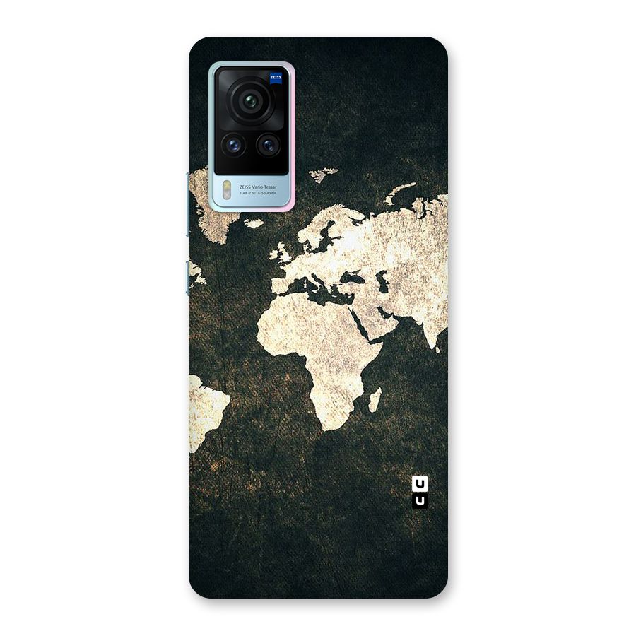 Green Gold Map Design Back Case for Vivo X60 Pro