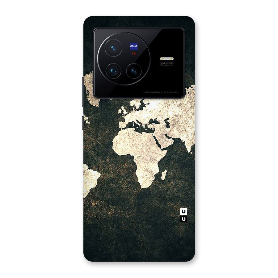 Green Gold Map Design Back Case for Vivo X80