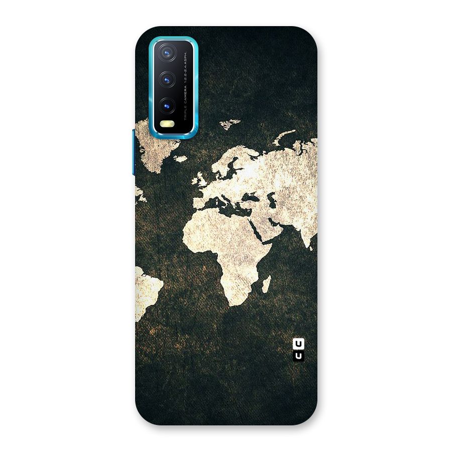 Green Gold Map Design Back Case for Vivo Y20A