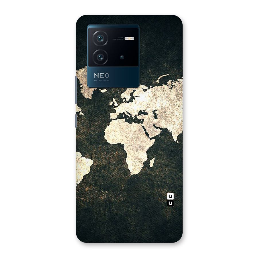 Green Gold Map Design Back Case for Vivo iQOO Neo 6 5G
