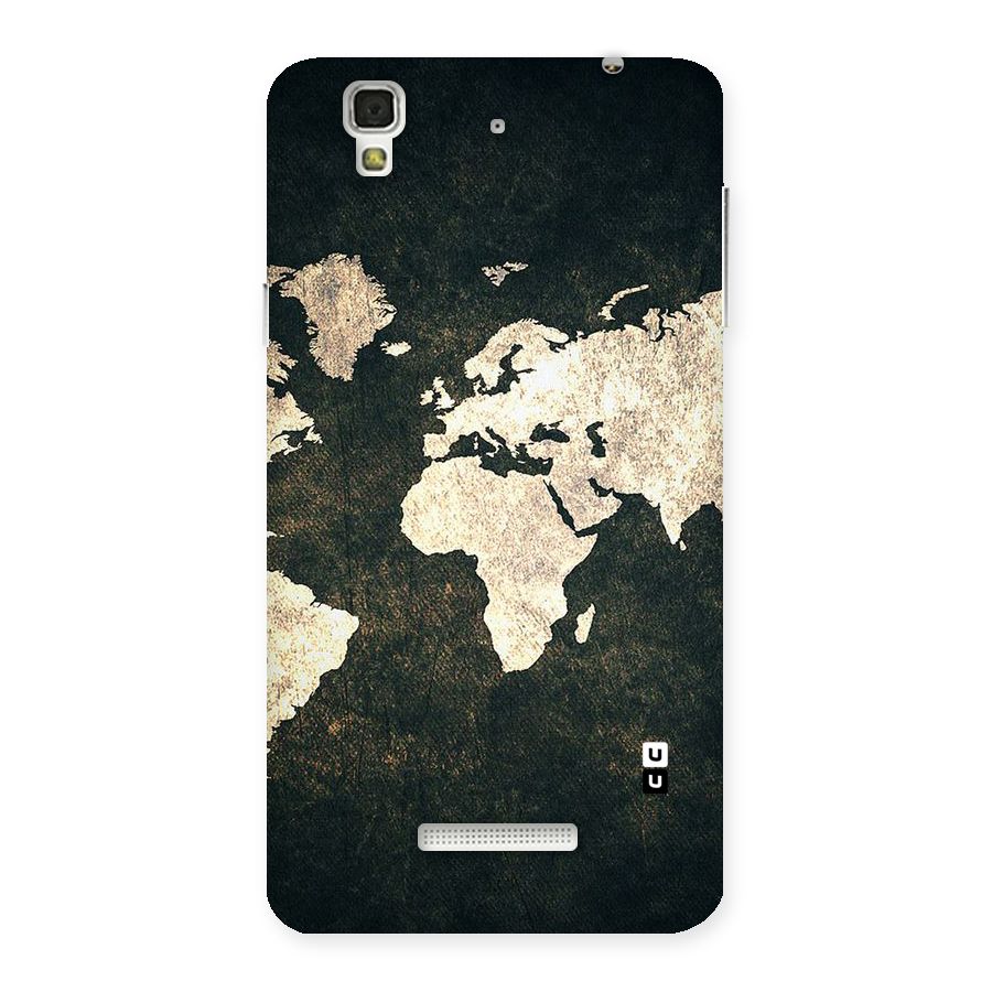 Green Gold Map Design Back Case for Yu Yureka