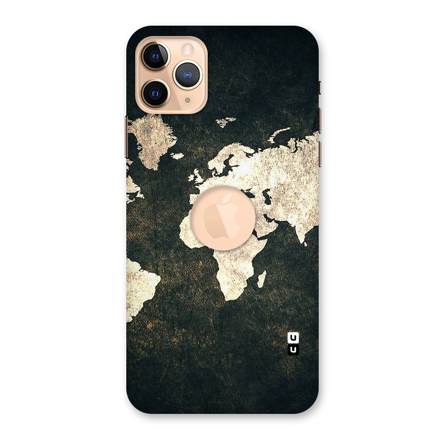 Green Gold Map Design Back Case for iPhone 11 Pro Max Logo Cut