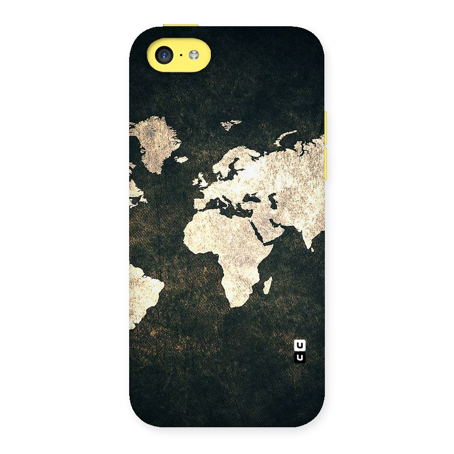 Green Gold Map Design Back Case for iPhone 5C