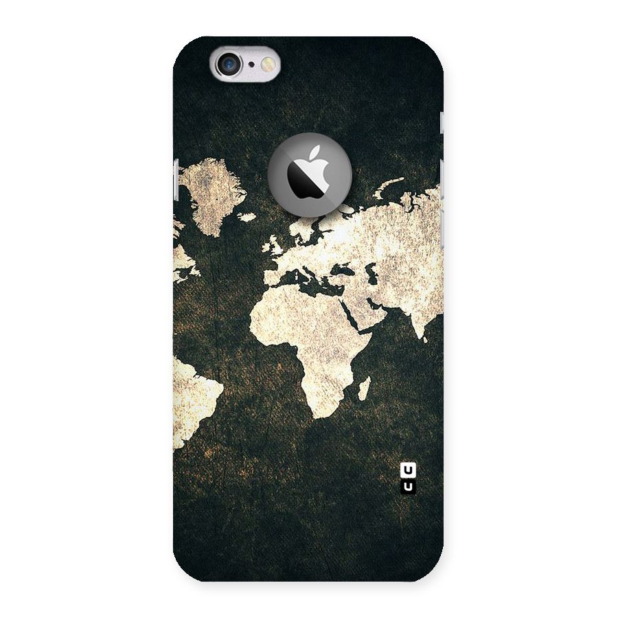 Green Gold Map Design Back Case for iPhone 6 Logo Cut