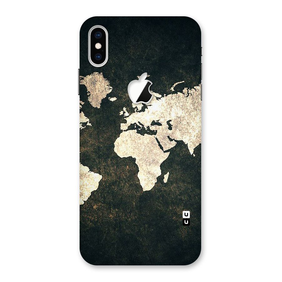 Green Gold Map Design Back Case for iPhone XS Max Apple Cut