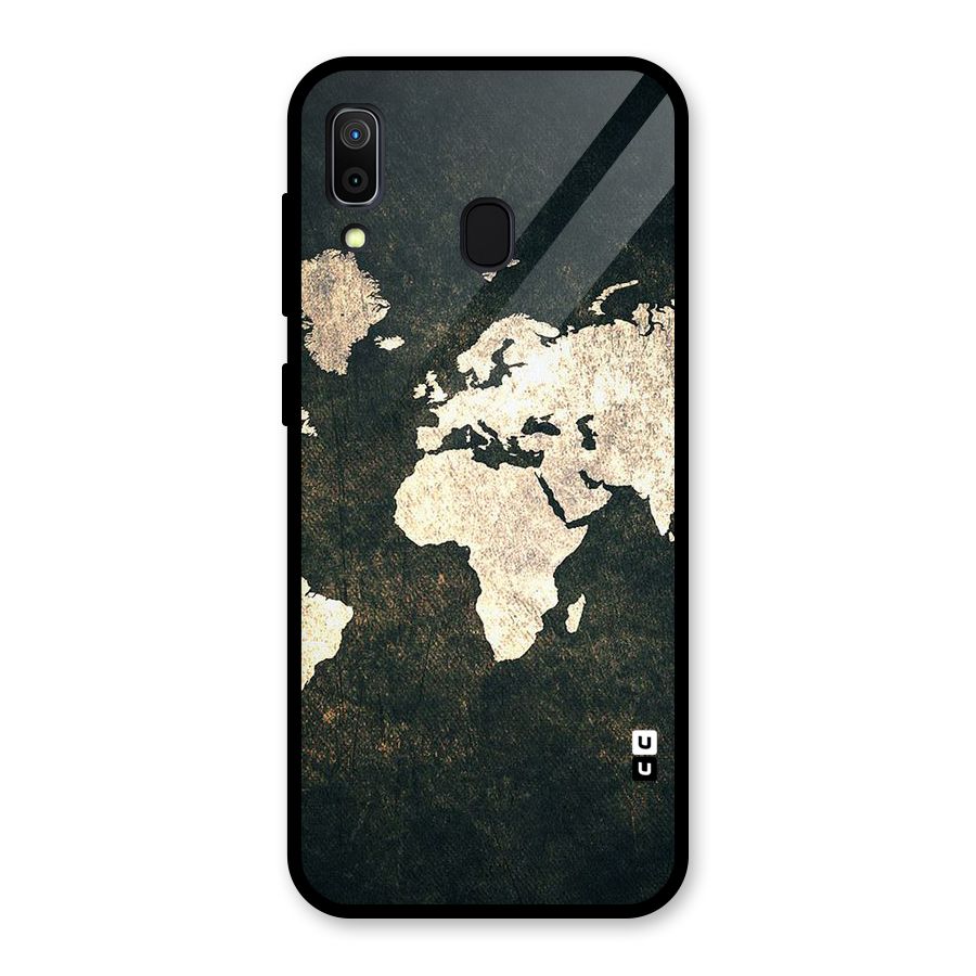 Green Gold Map Design Glass Back Case for Galaxy A30