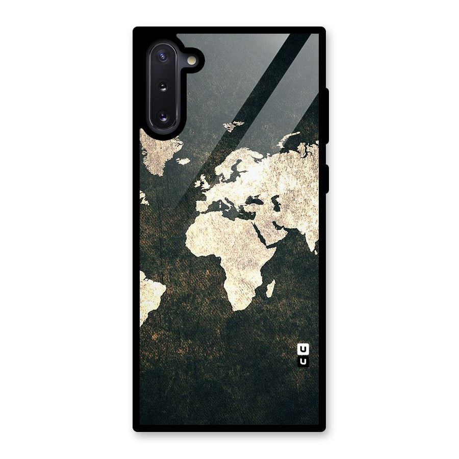 Green Gold Map Design Glass Back Case for Galaxy Note 10