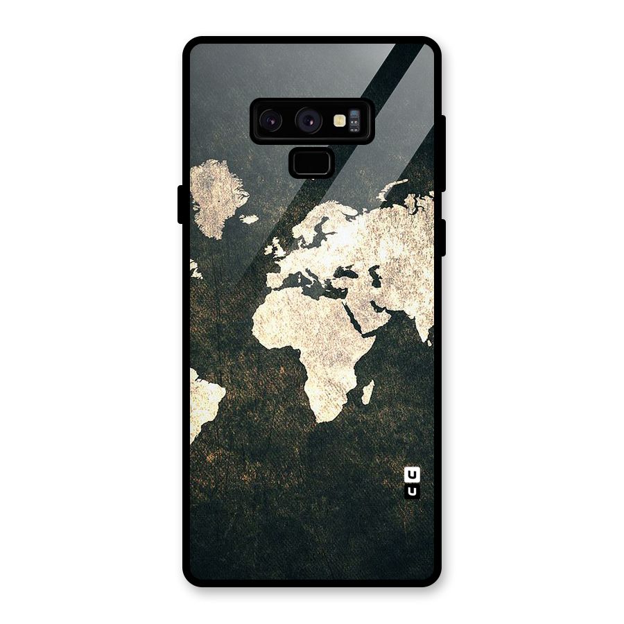 Green Gold Map Design Glass Back Case for Galaxy Note 9