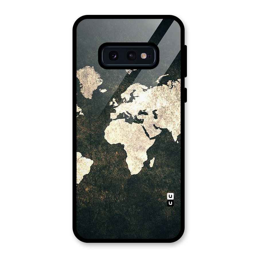 Green Gold Map Design Glass Back Case for Galaxy S10e