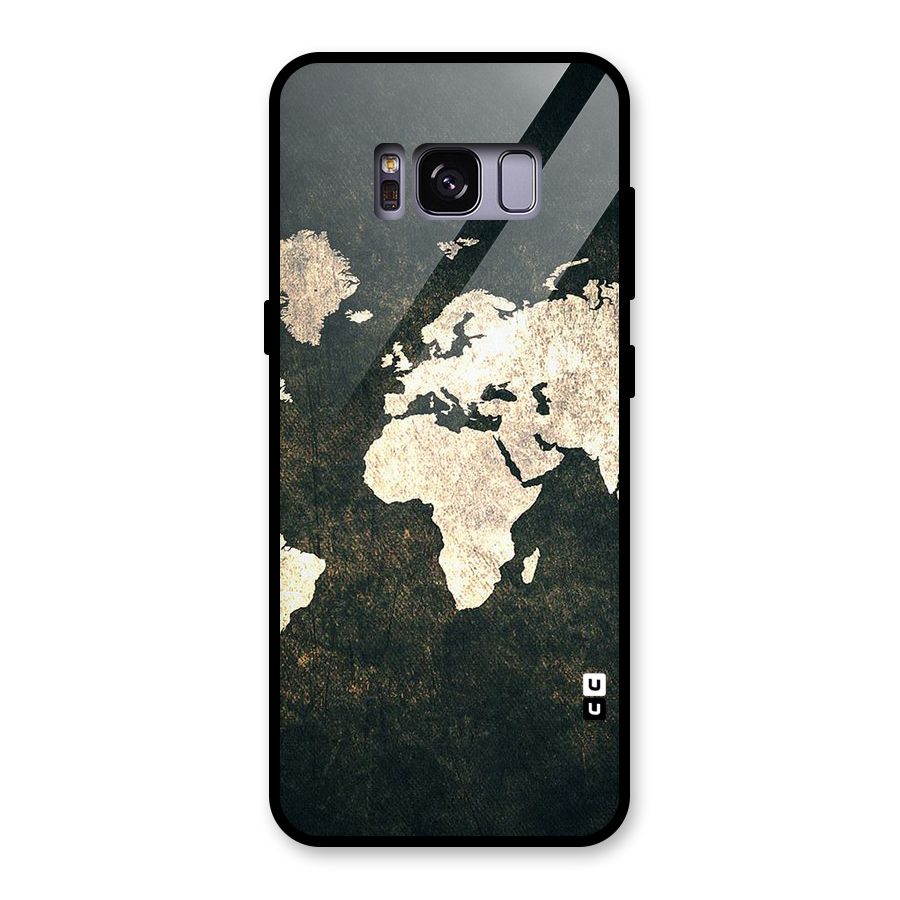 Green Gold Map Design Glass Back Case for Galaxy S8