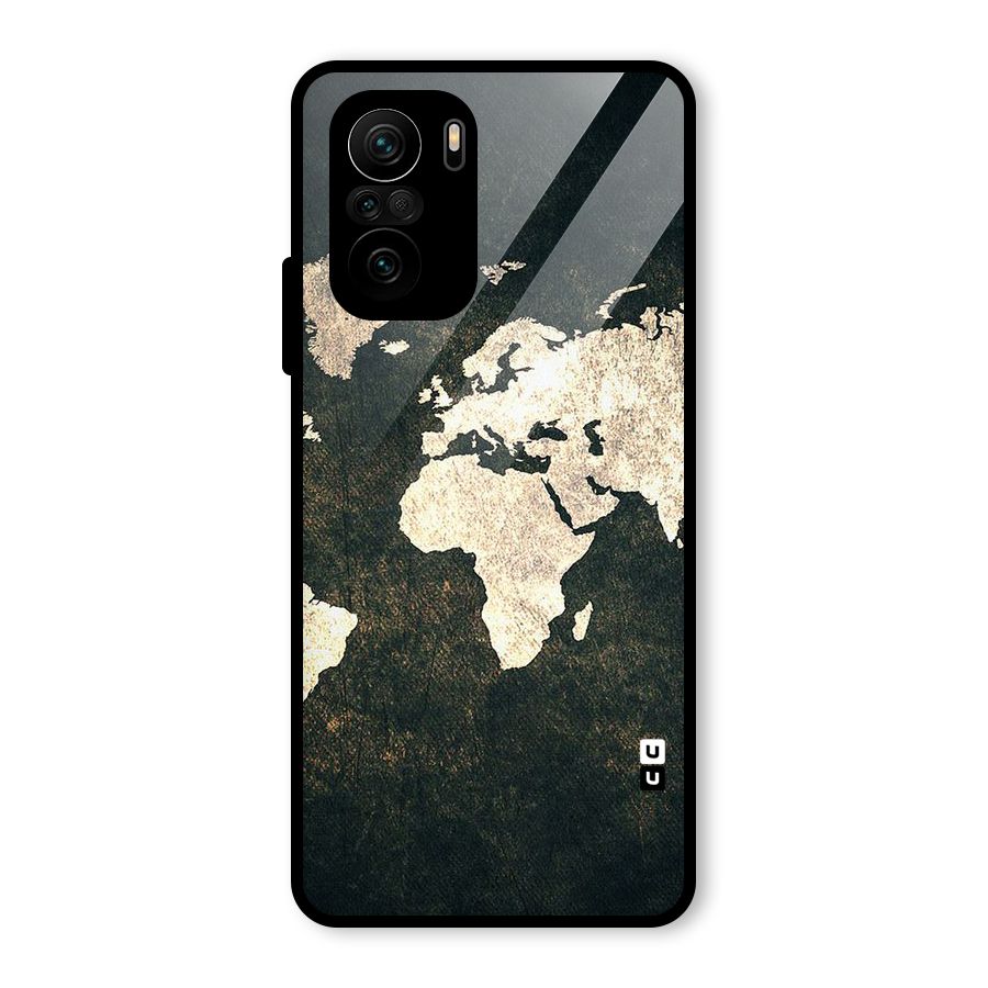 Green Gold Map Design Glass Back Case for Mi 11X Pro
