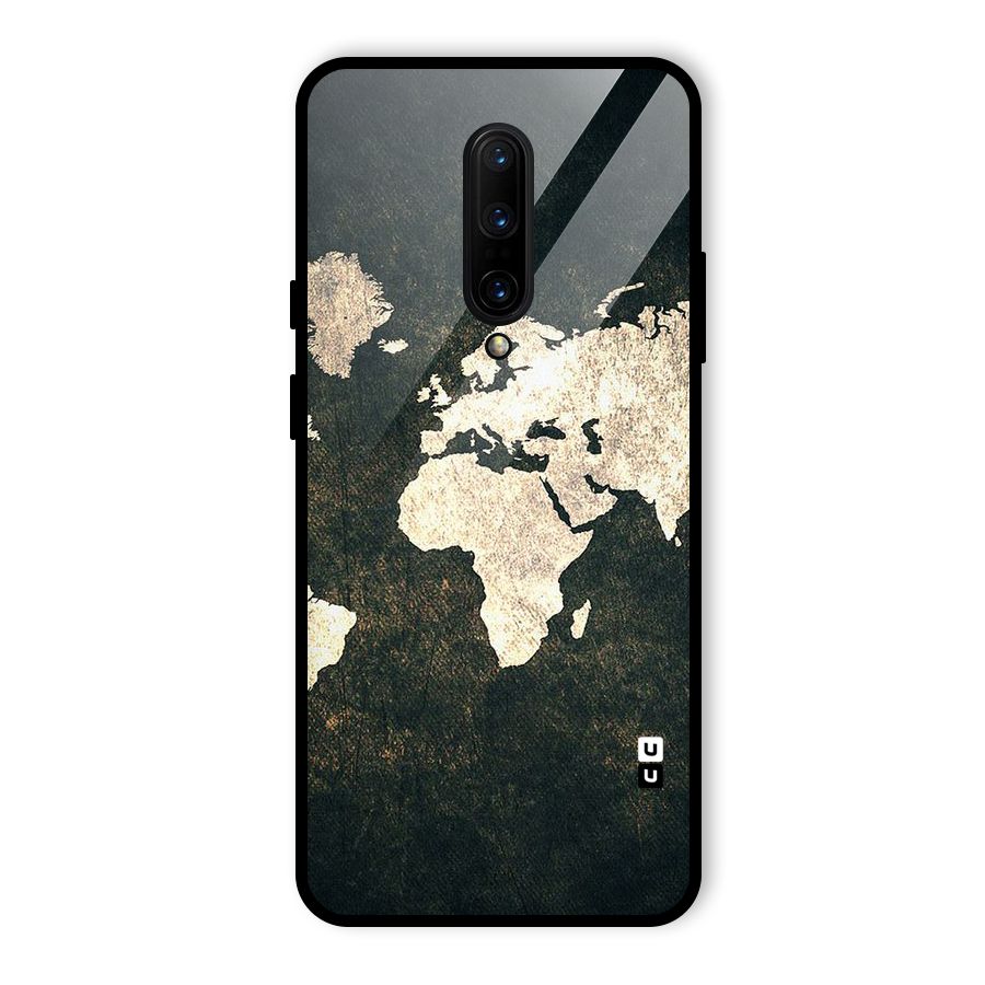 Green Gold Map Design Glass Back Case for OnePlus 7 Pro