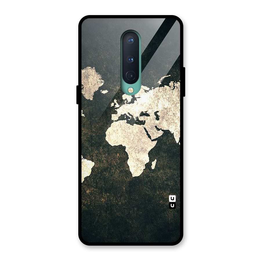 Green Gold Map Design Glass Back Case for OnePlus 8