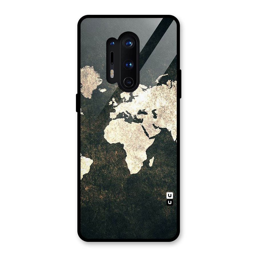 Green Gold Map Design Glass Back Case for OnePlus 8 Pro