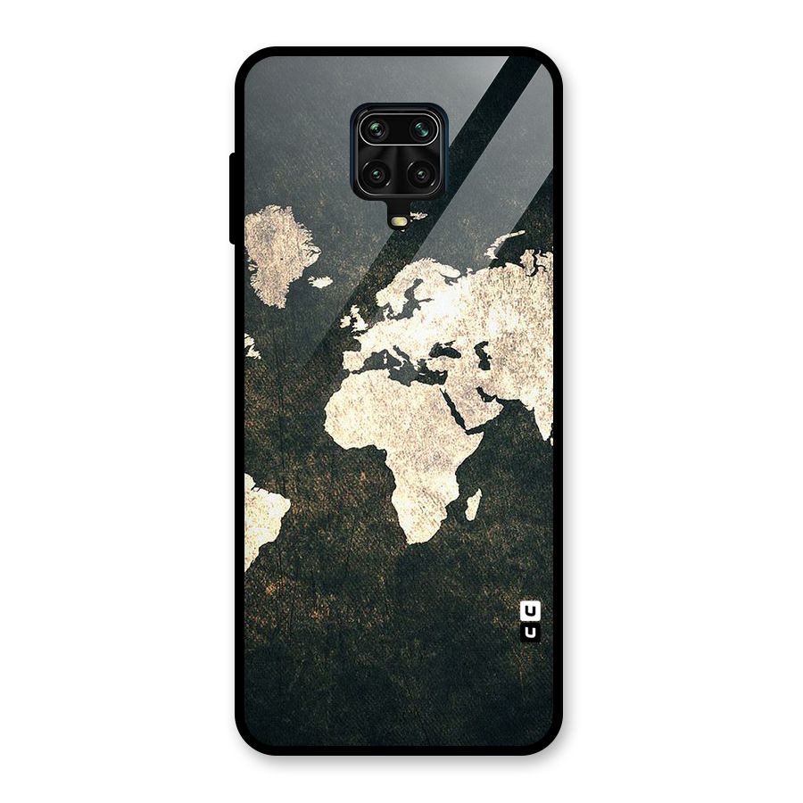 Green Gold Map Design Glass Back Case for Poco M2 Pro