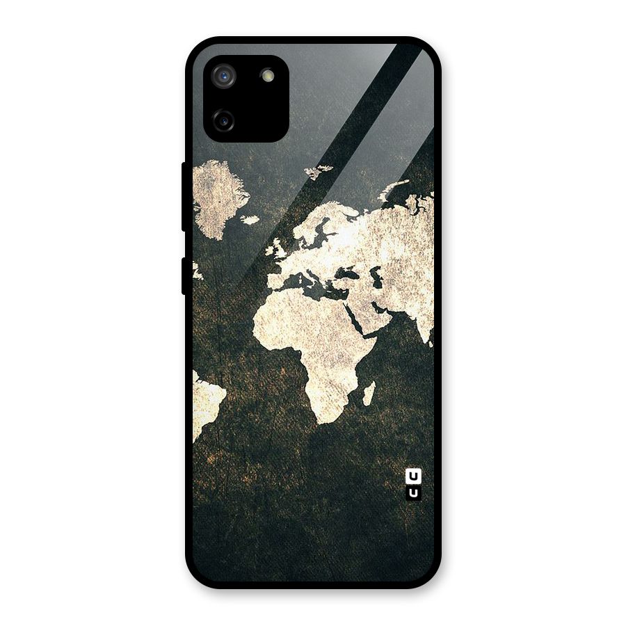 Green Gold Map Design Glass Back Case for Realme C11