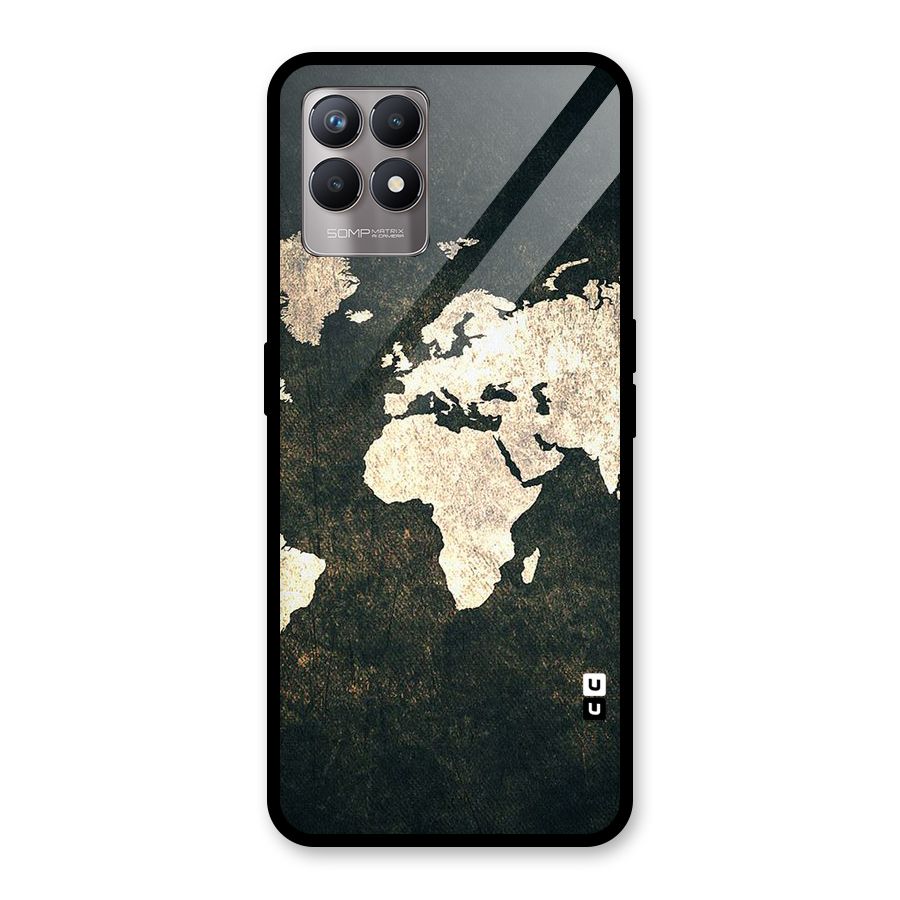Green Gold Map Design Glass Back Case for Realme Narzo 50