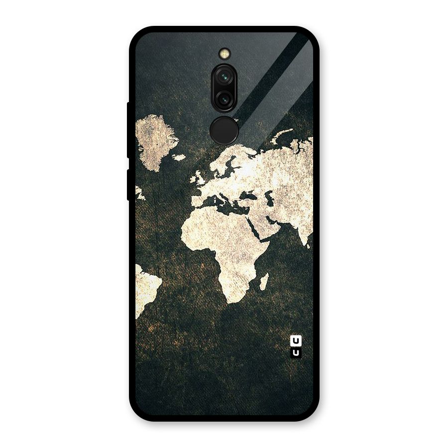 Green Gold Map Design Glass Back Case for Redmi 8