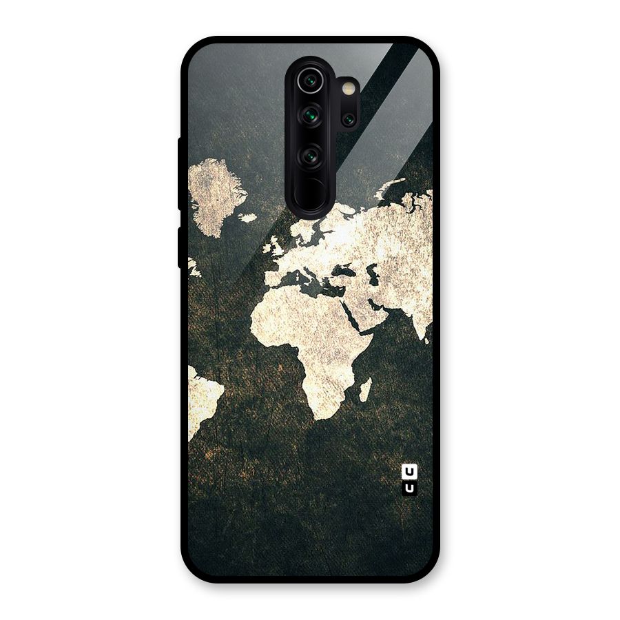 Green Gold Map Design Glass Back Case for Redmi Note 8 Pro