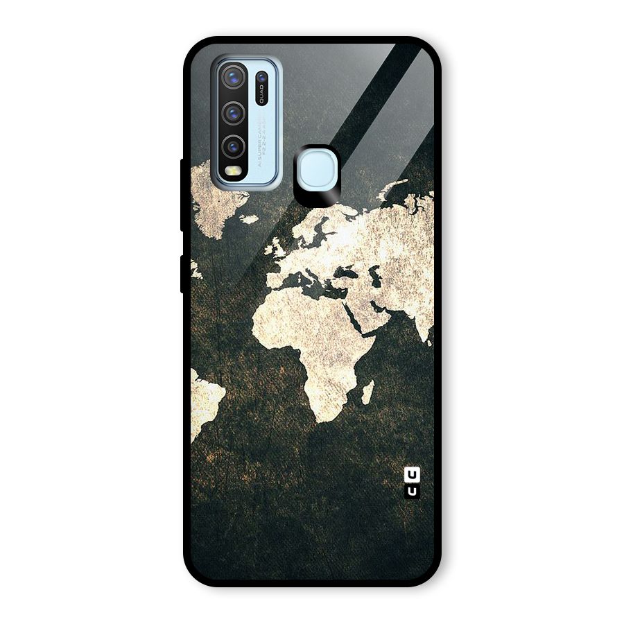 Green Gold Map Design Glass Back Case for Vivo Y50