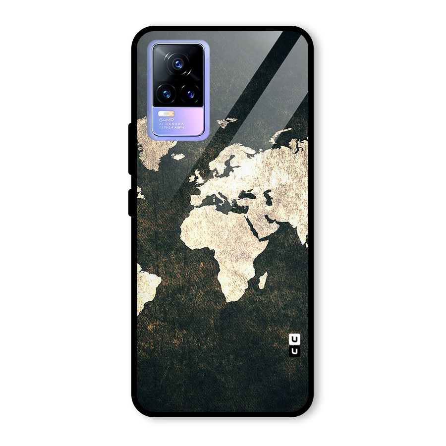 Green Gold Map Design Glass Back Case for Vivo Y73