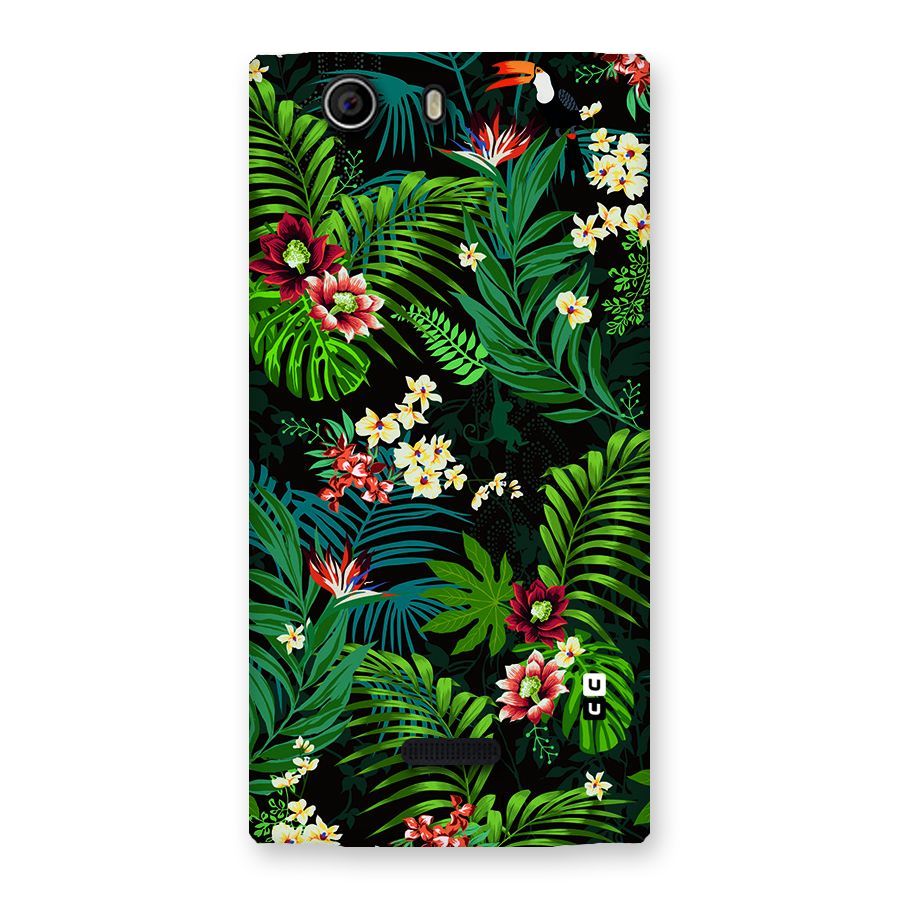 Green Leaf Design Back Case for Canvas Nitro 2 E311