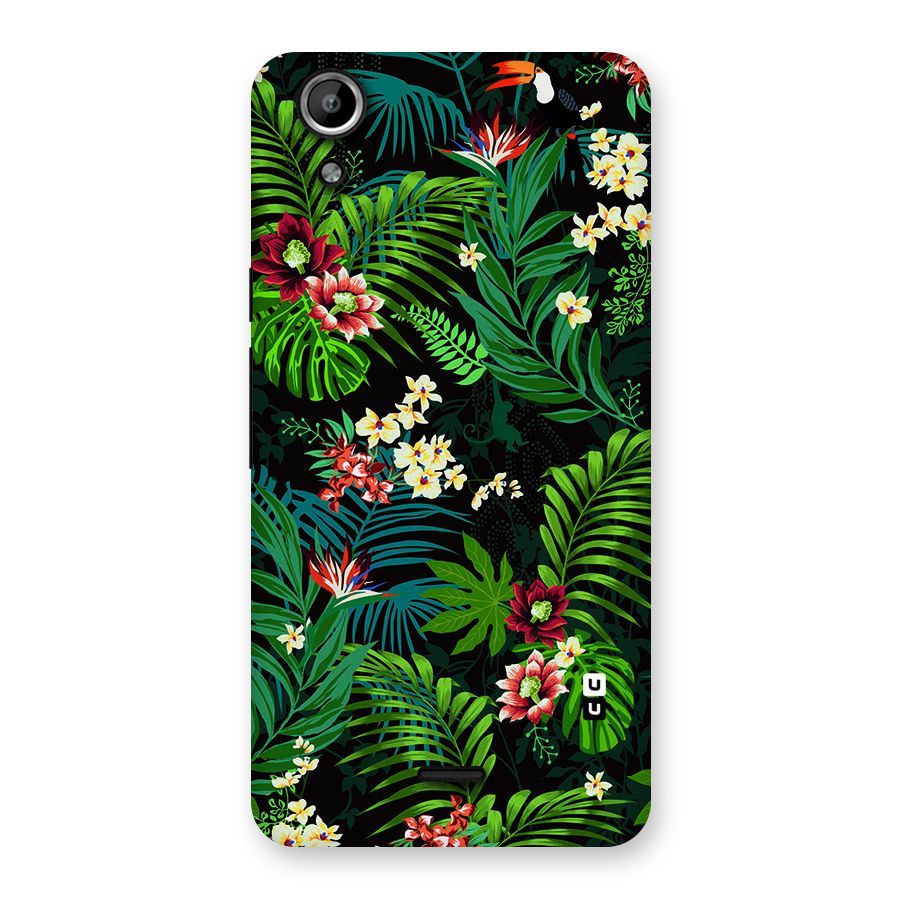 Green Leaf Design Back Case for Micromax Canvas Selfie Lens Q345