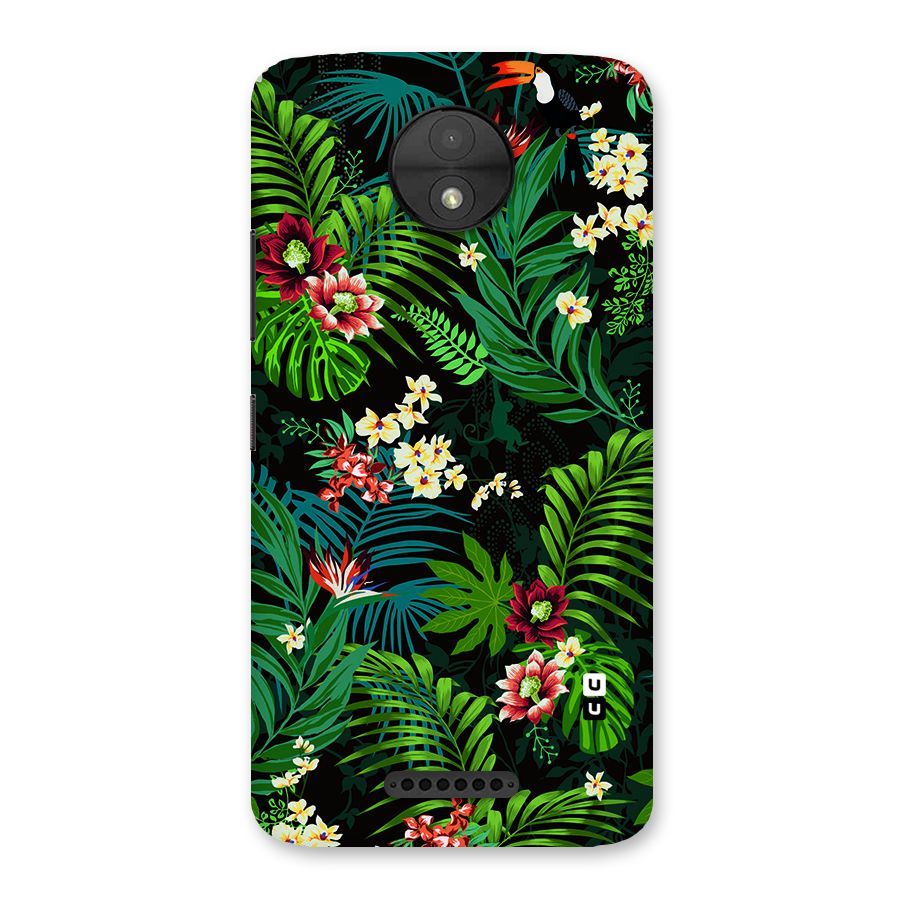 Green Leaf Design Back Case for Moto C