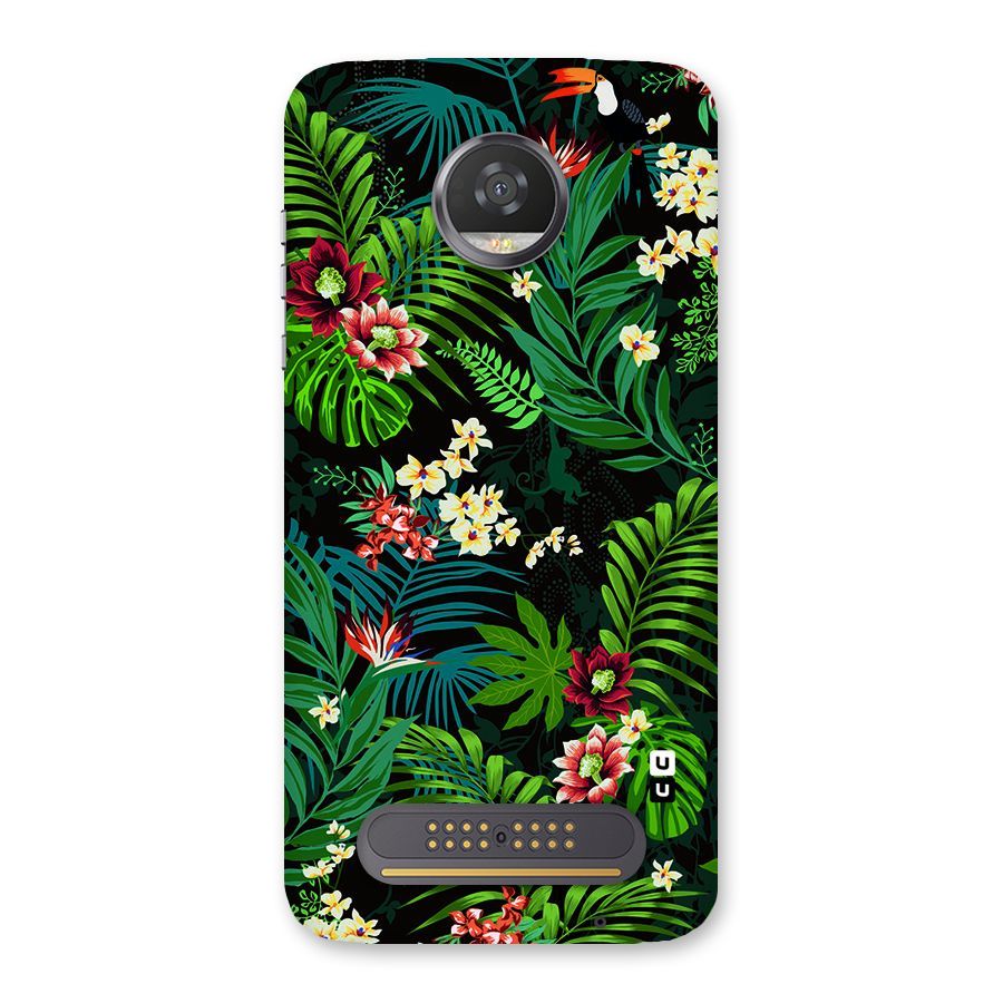 Green Leaf Design Back Case for Moto Z2 Play