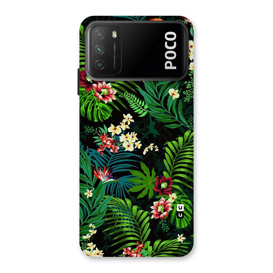 Green Leaf Design Back Case for Poco M3