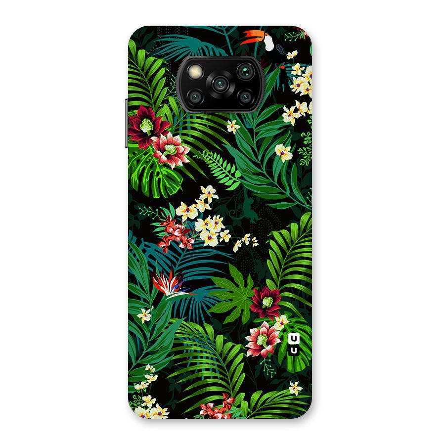 Green Leaf Design Back Case for Poco X3