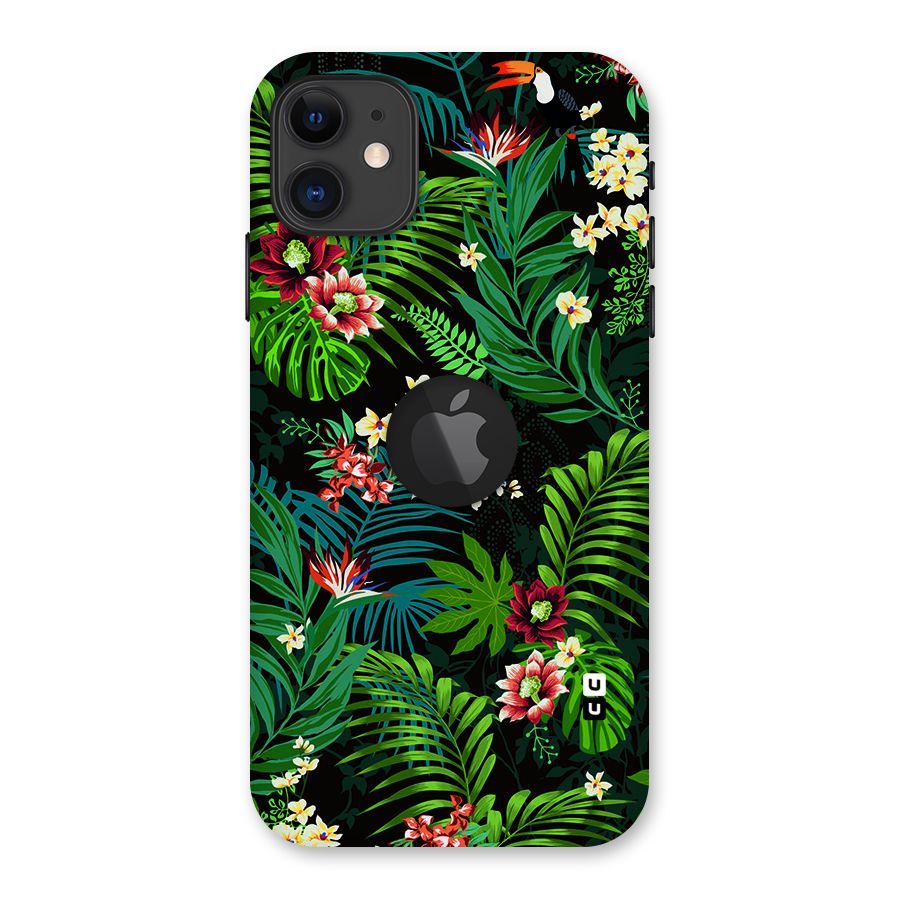 Green Leaf Design Back Case for iPhone 11 Logo Cut