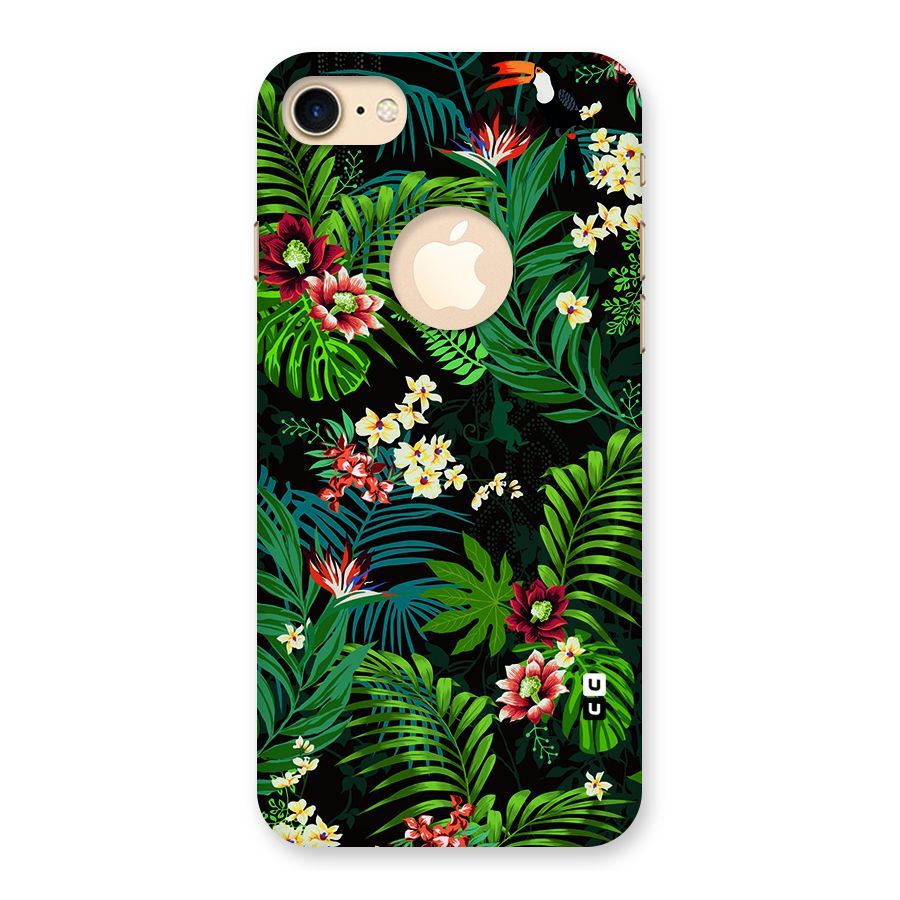 Green Leaf Design Back Case for iPhone 7 Logo Cut