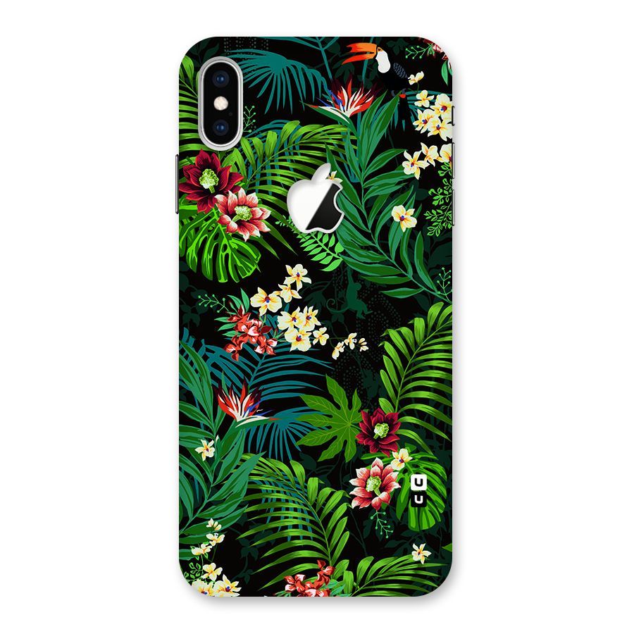 Green Leaf Design Back Case for iPhone XS Max Apple Cut