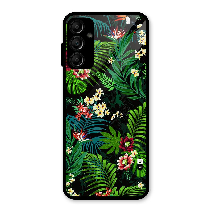 Green Leaf Design Glass Back Case for Galaxy A14 5G
