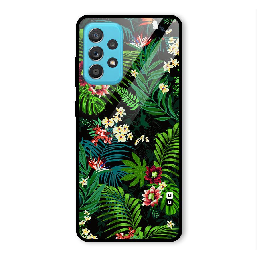 Green Leaf Design Glass Back Case for Galaxy A52