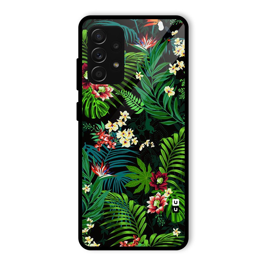 Green Leaf Design Glass Back Case for Galaxy A53 5G