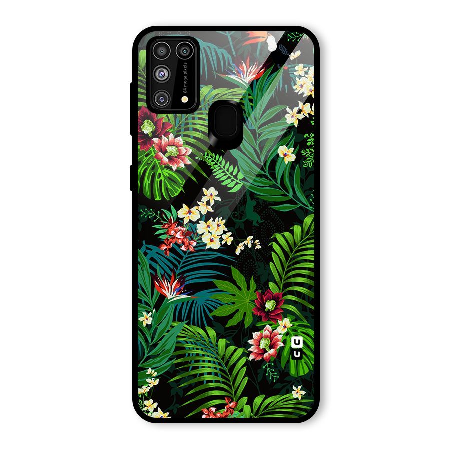 Green Leaf Design Glass Back Case for Galaxy F41