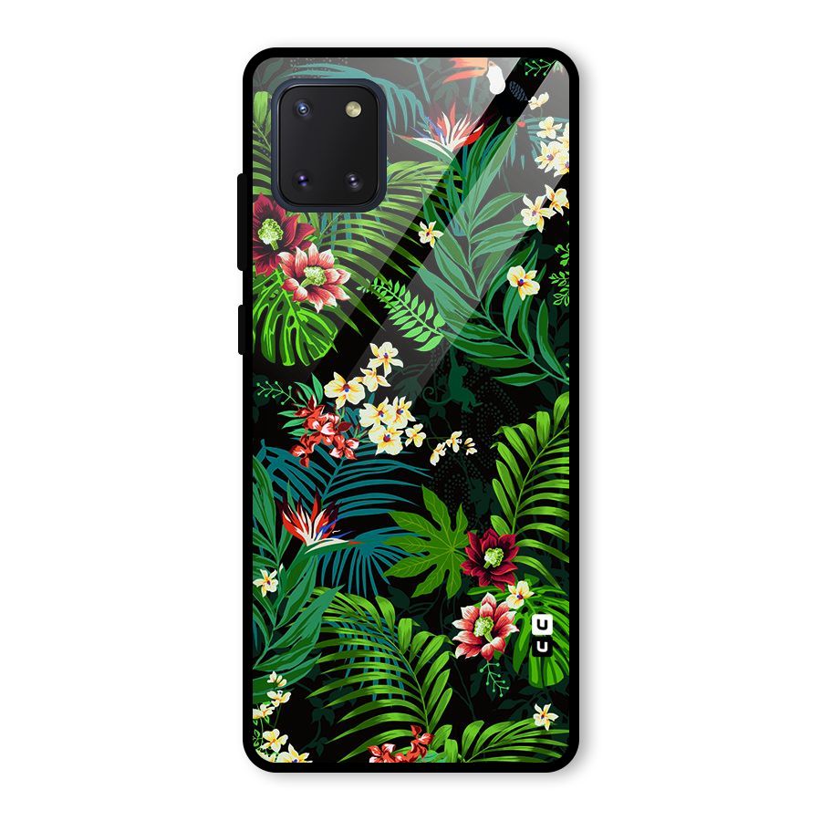 Green Leaf Design Glass Back Case for Galaxy Note 10 Lite