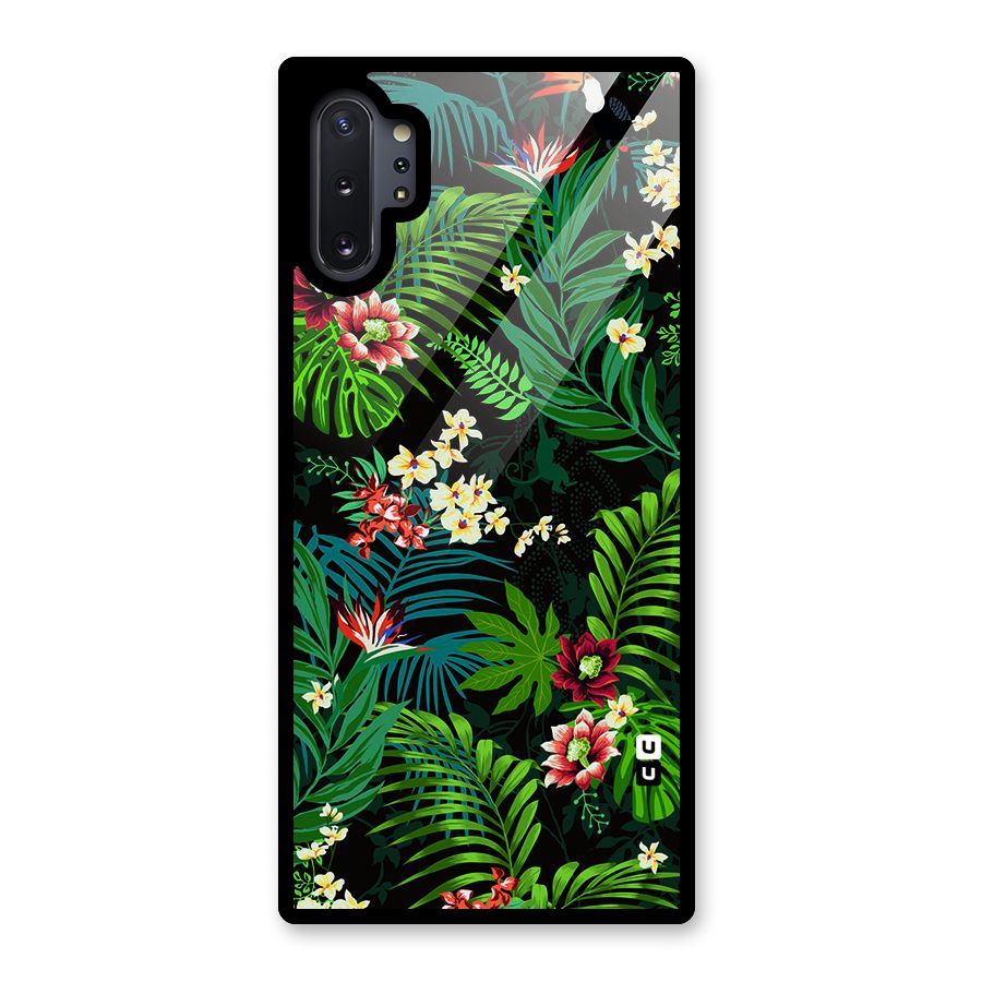 Green Leaf Design Glass Back Case for Galaxy Note 10 Plus
