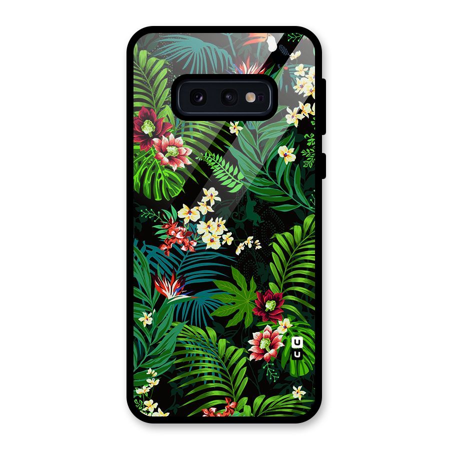 Green Leaf Design Glass Back Case for Galaxy S10e