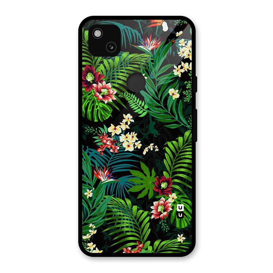 Green Leaf Design Glass Back Case for Google Pixel 4a