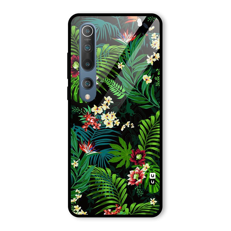Green Leaf Design Glass Back Case for Mi 10
