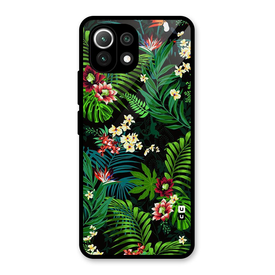Green Leaf Design Glass Back Case for Mi 11 Lite NE 5G