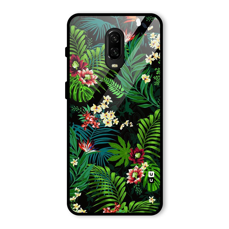 Green Leaf Design Glass Back Case for OnePlus 6T
